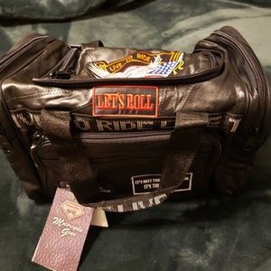 Diamond Plate Rock Design Genuine Leather Live bag